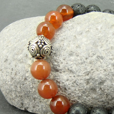 Bracelet homme oeil de tigre et hématite