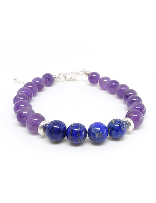 Améthyste et lapis lazuli, bracelet