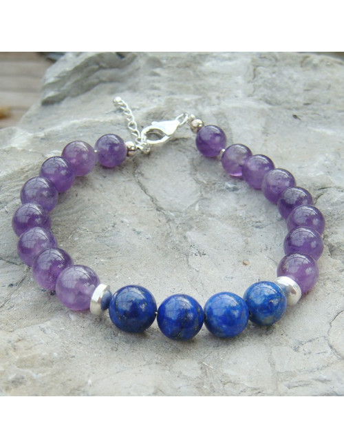 Améthyste et lapis lazuli, bracelet
