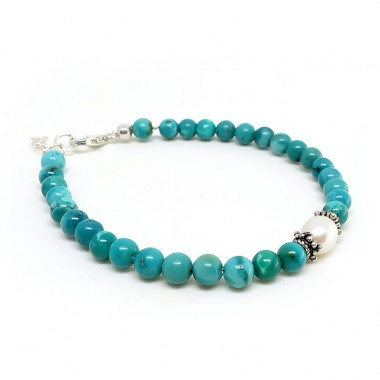 Bracelet turquoise et labradorite facettée