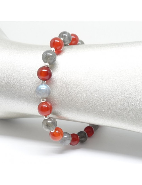 Labradorite, cornaline, bracelet