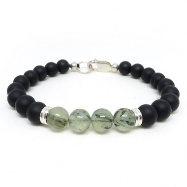 Bracelet homme oeil de tigre et hématite
