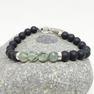 Bracelet homme oeil de tigre et hématite