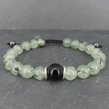 Bracelet homme oeil de tigre et hématite