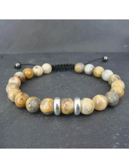 Agate spiderweb, Bracelet homme