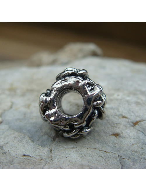 Perle large trou forme fleur