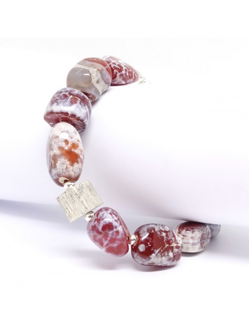 Agate de feu, bracelet