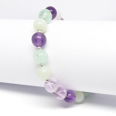 Bracelet en fluorite et améthyste