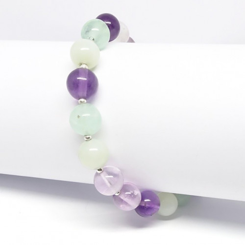 Bracelet en fluorite et améthyste