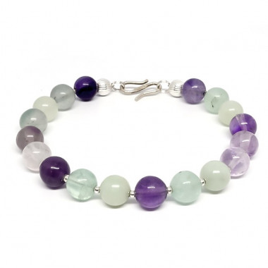 Bracelet en fluorite et améthyste