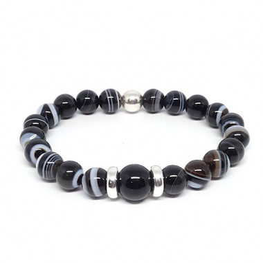 Bracelet homme oeil de tigre et hématite