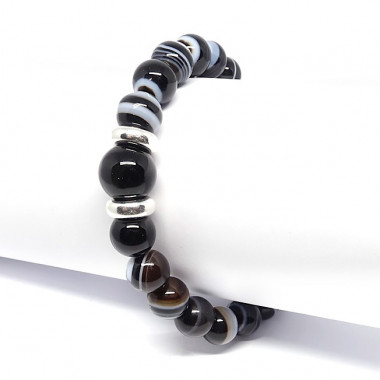 Bracelet homme oeil de tigre et hématite