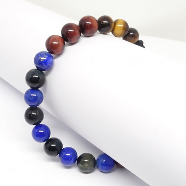 Bracelet homme oeil de tigre et hématite