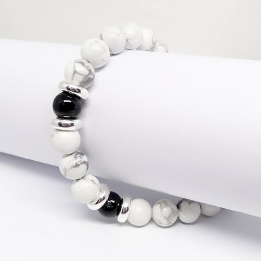 Bracelet homme oeil de tigre et hématite