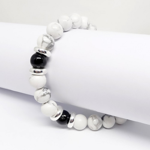 Bracelet homme oeil de tigre et hématite