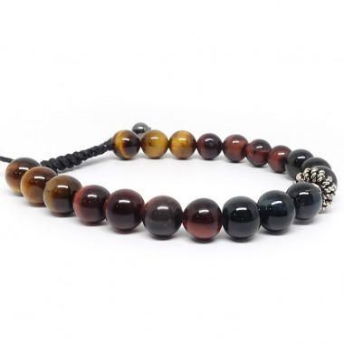 Bracelet homme oeil de tigre et hématite