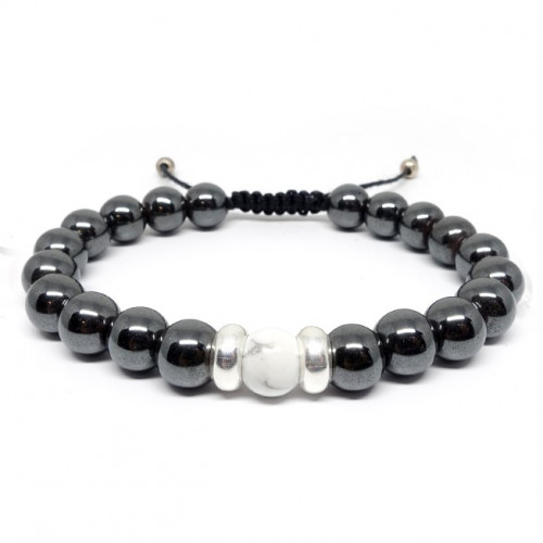Bracelet homme oeil de tigre et hématite