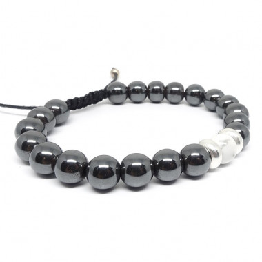 Bracelet homme oeil de tigre et hématite