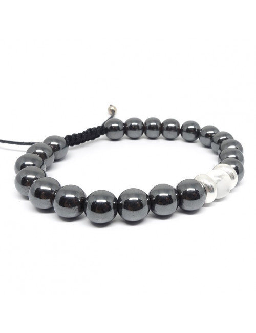 Hematite et howlite, Bracelet homme