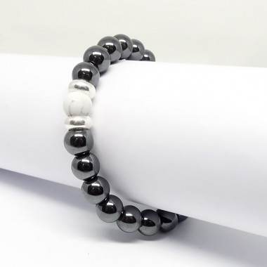 Bracelet homme oeil de tigre et hématite