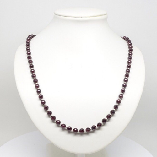Grenat et argent, collier création