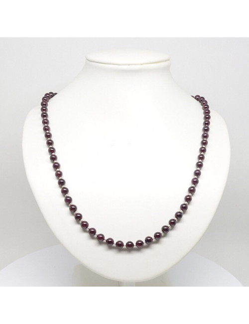 Grenat et argent, collier création