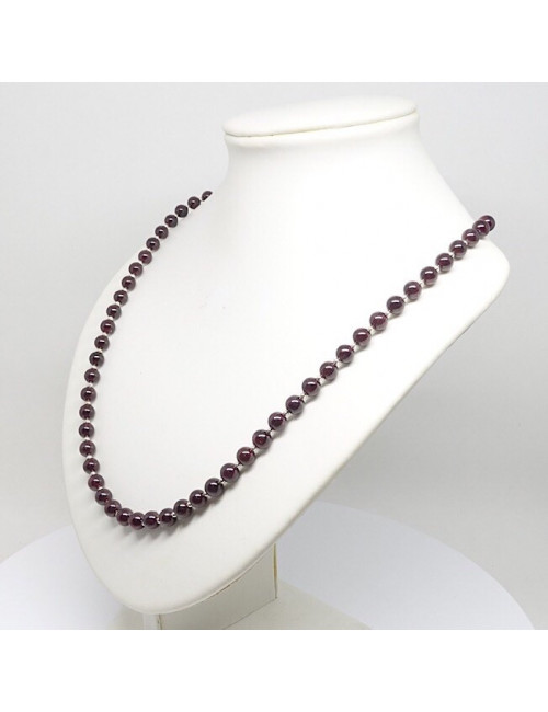 Grenat et argent, collier création