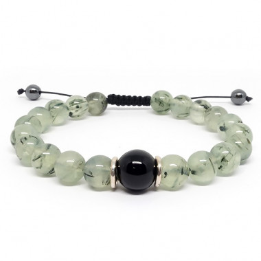 Bracelet homme oeil de tigre et hématite