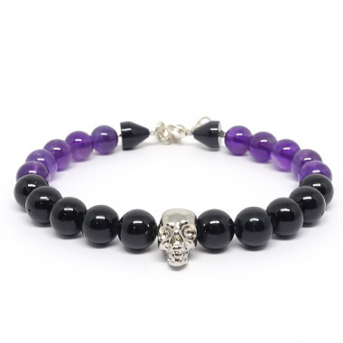 Bracelet homme oeil de tigre et hématite