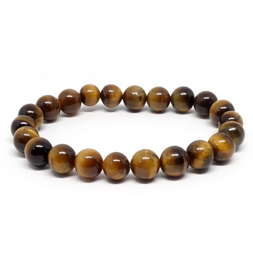 Bracelet extensible en oeil de tigre, perles de  6 mm