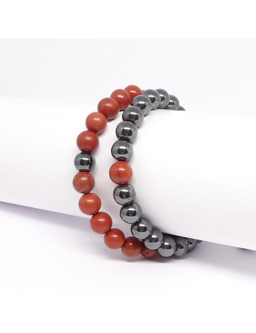 Aventurine et jaspe paysage, Bracelet DUO