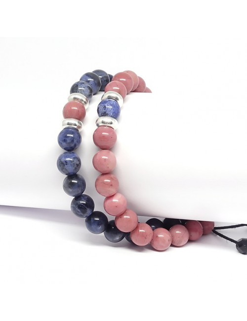 L'association de la rhodonite et sodalite confère à ce bracelet une meilleure ...