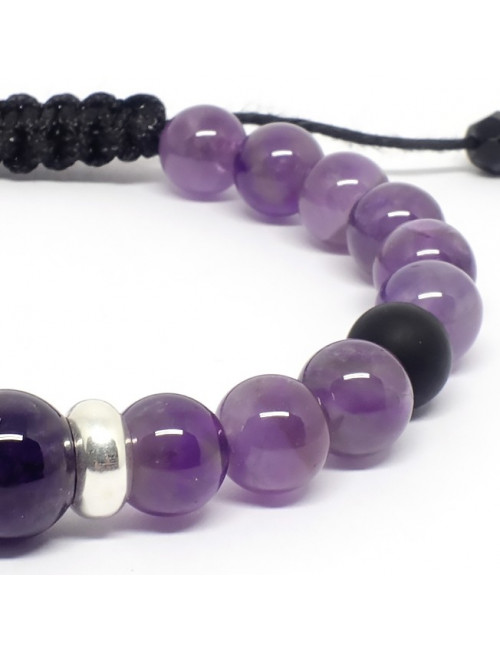 Améthyste et onyx mat, Bracelet
