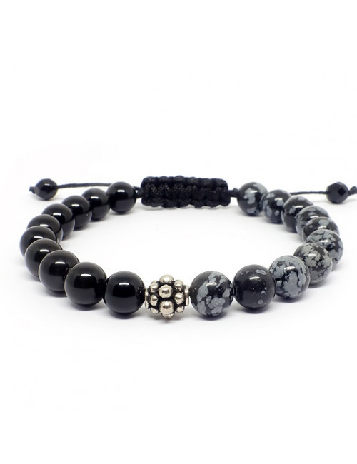 Osdienne neige et Oeil céleste, Bracelet homme Osdienne neige et Oeil céleste, Bracelet homme
