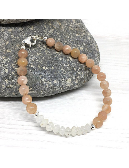 Pierre de soleil et Pierre de lune, Bracelet création