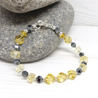 Bracelet iolite et grenat