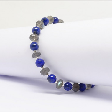Bracelet homme onyx, lapis lazuli et labradorite
