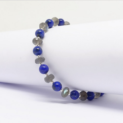 Bracelet homme onyx, lapis lazuli et labradorite