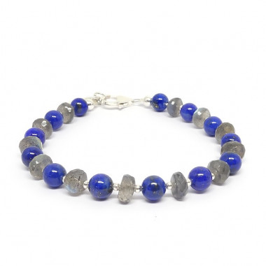 Bracelet homme onyx, lapis lazuli et labradorite