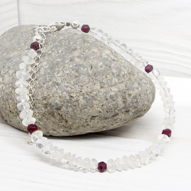 Bracelet grenat et pierre de lune