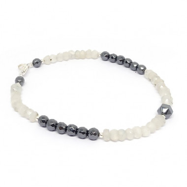 Bracelet grenat et pierre de lune