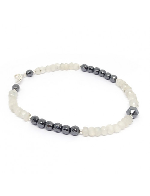 Bracelet grenat et pierre de lune