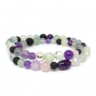Mix douceur et optimisme, Bracelet double rang extensible