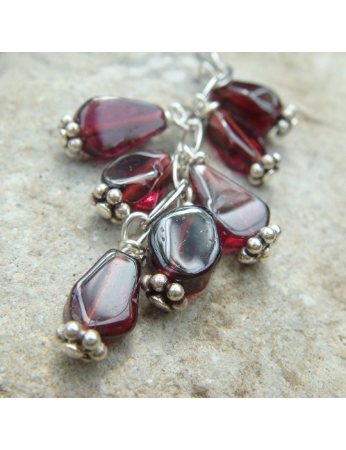 Boucles d'oreilles grappe de grenat