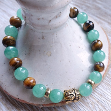 Améthyste et labradorite, bracelet élastique