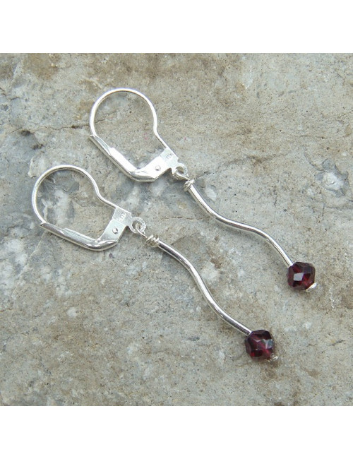 Boucles d'oreilles grappe de grenat