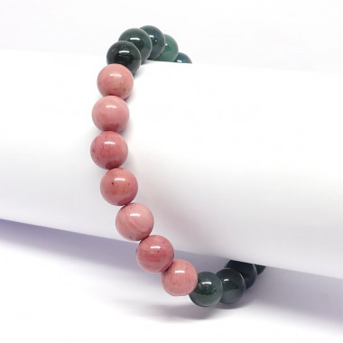 Agate mousse et rhodonite, Bracelet