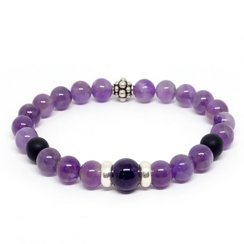 Améthyste et onyx mat, Bracelet