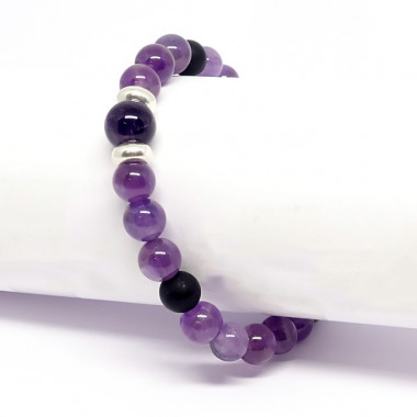 Améthyste et onyx mat, Bracelet
