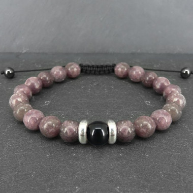 Bracelet homme oeil de tigre et hématite